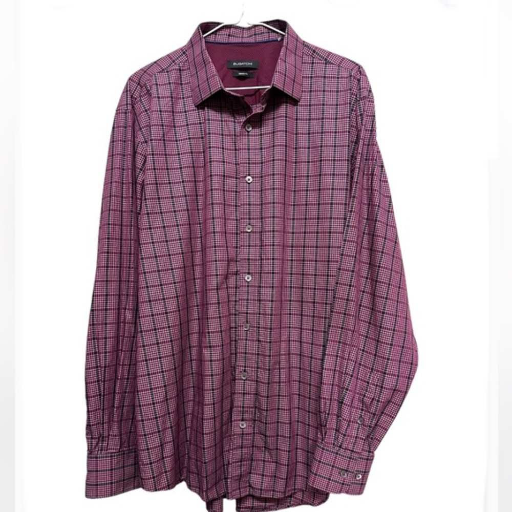 Bugatchi Classic Fir Mens Button Down‎ Dress shirt size XL maroon (3007)